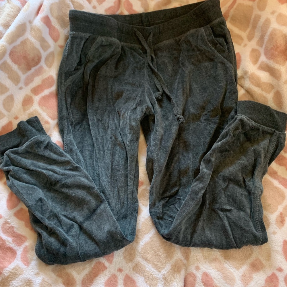 Cozy Gray Velvety Lounge Pants